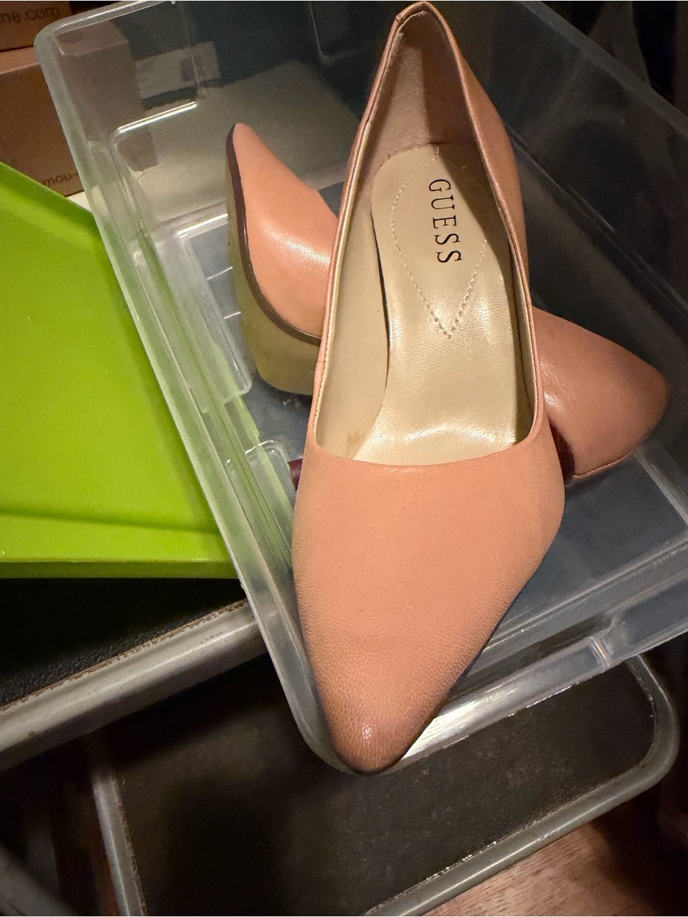 GUESS Peach Pointed-Toe High Heels